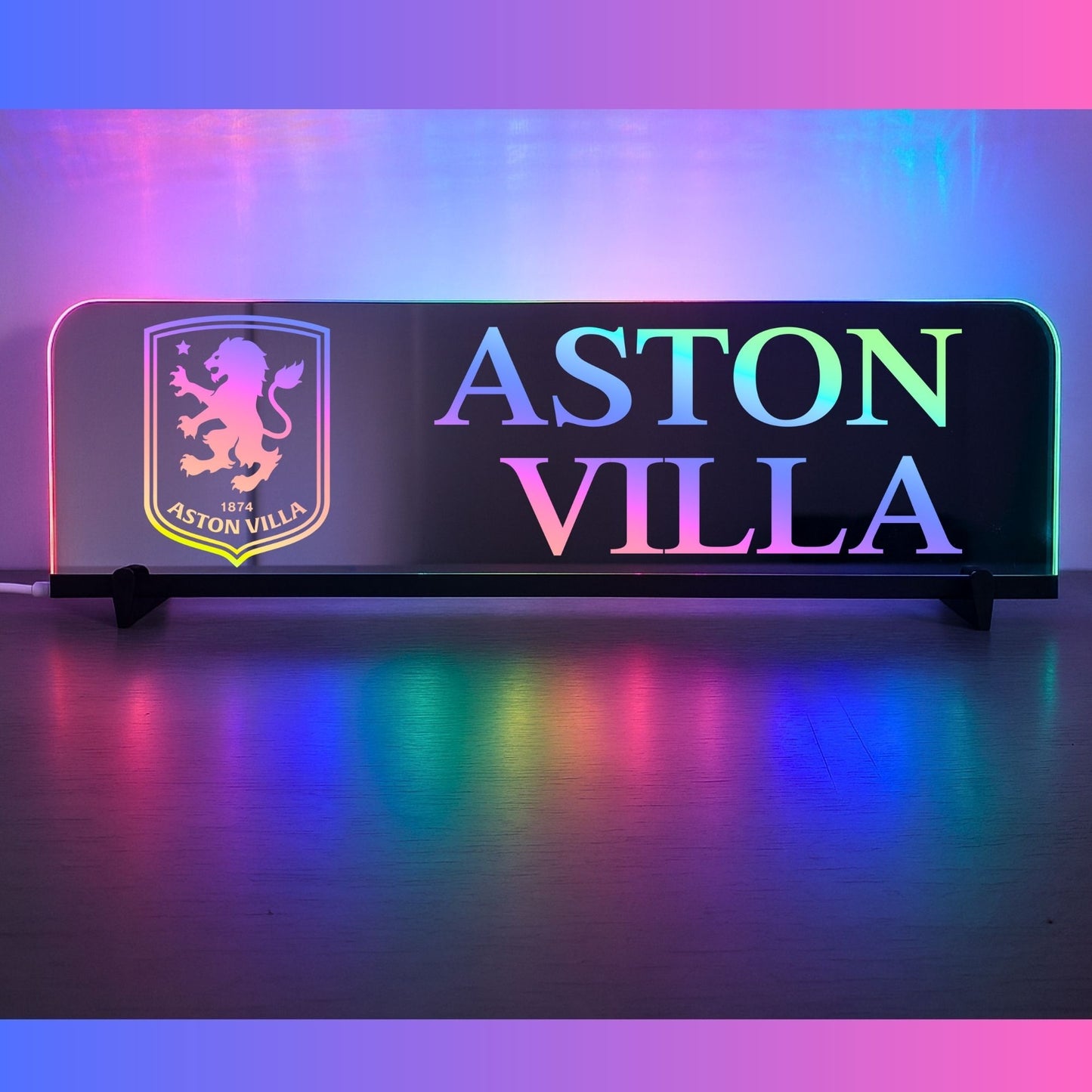 Phoenix Lights Personalised L.E.D Mirror Aston Villa