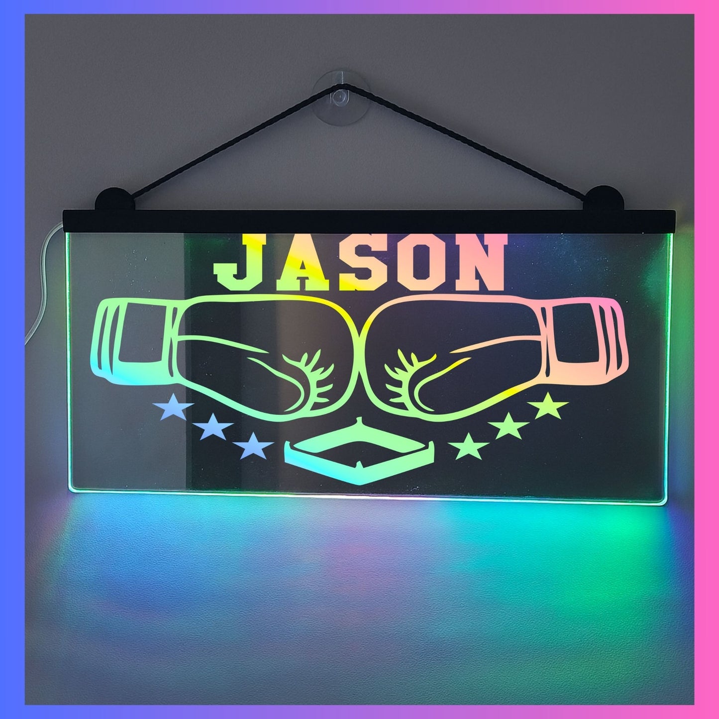 Phoenix Lights Personalised L.E.D Mirror Light Boxing