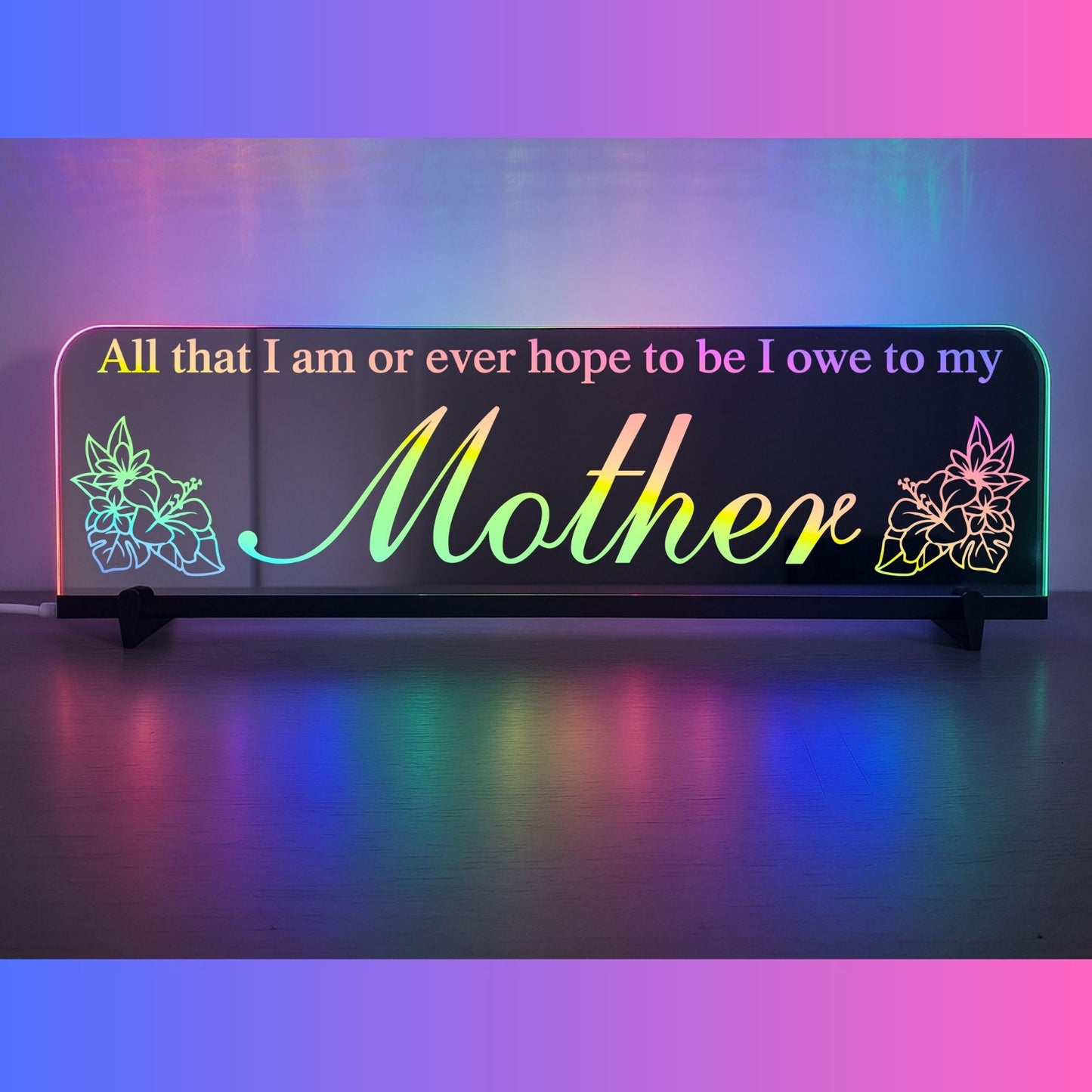 Phoenix Lights Personalised L.E.D Mirror Mother