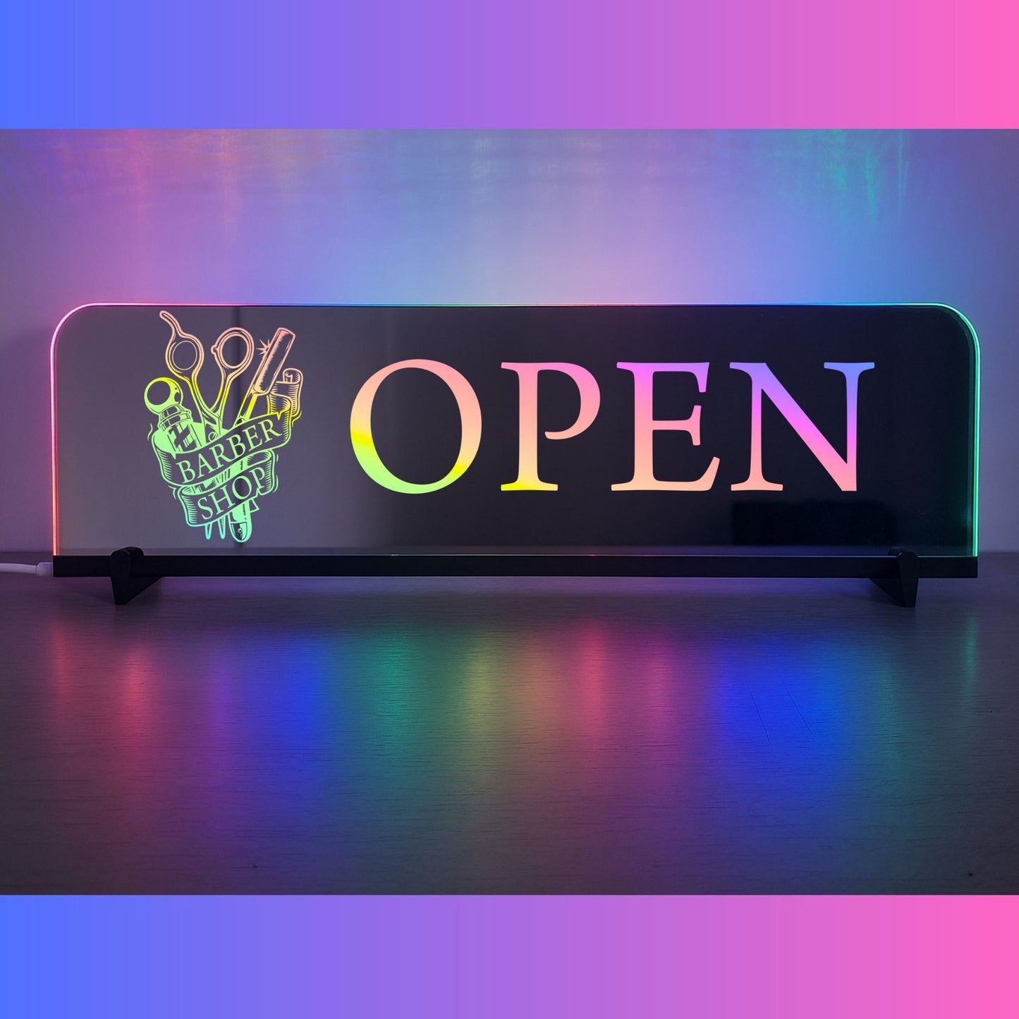 Phoenix Lights Personalised L.E.D Mirror Open