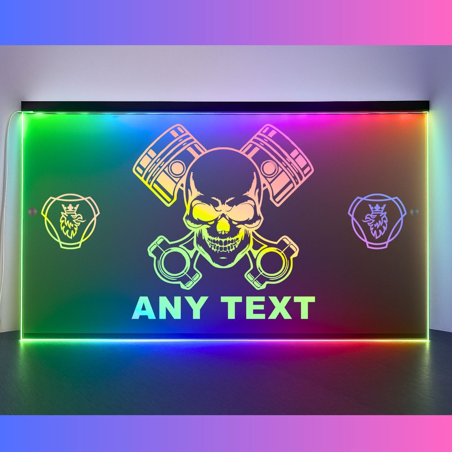 Phoenix Lights Truck LED Mirror Light Skull any text