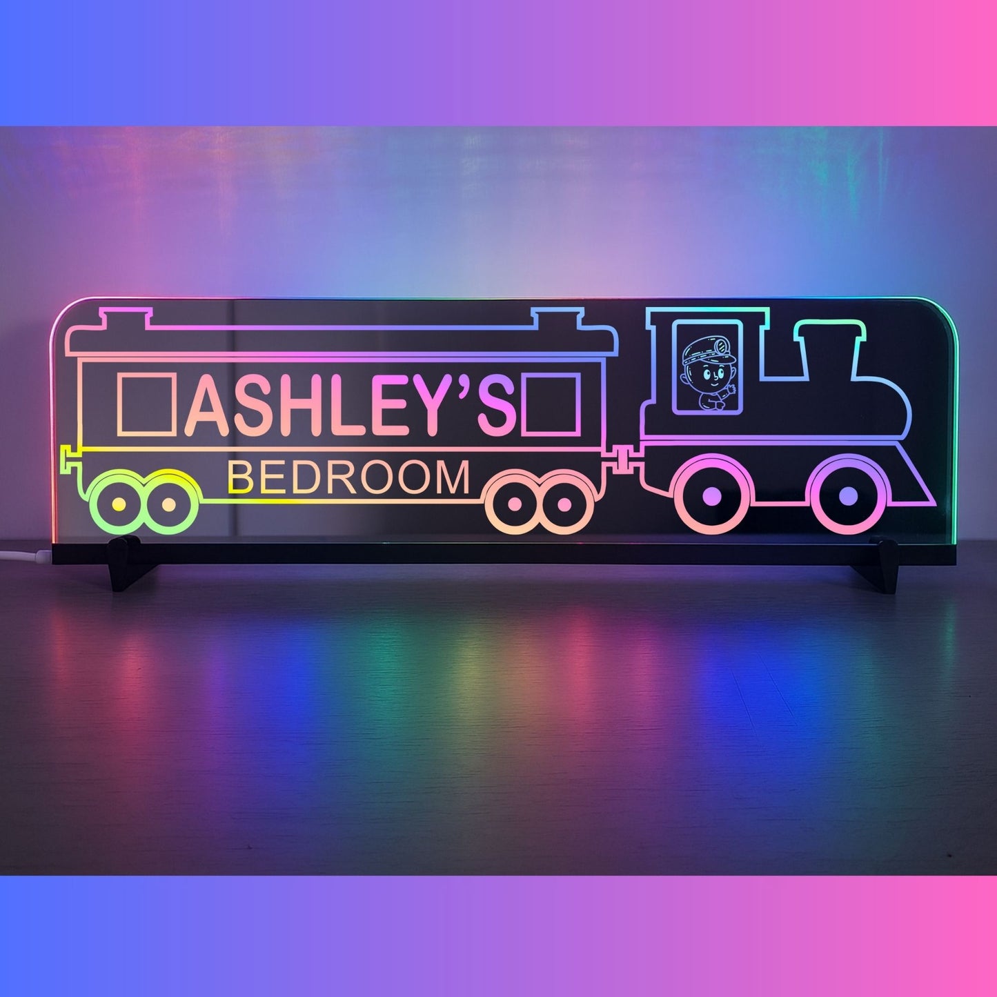 Phoenix Lights Personalised L.E.D Mirror Train