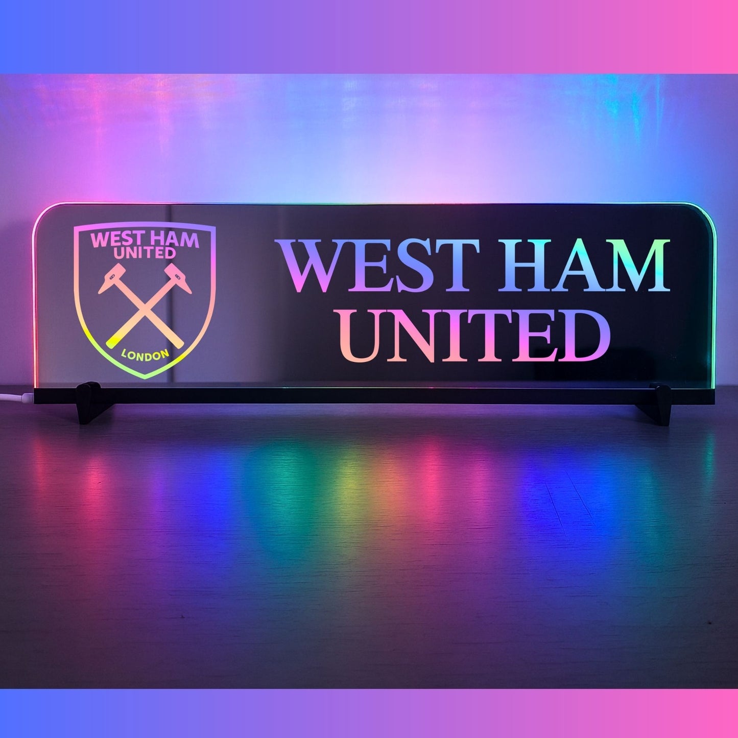 Phoenix Lights Personalised L.E.D Mirror West ham united