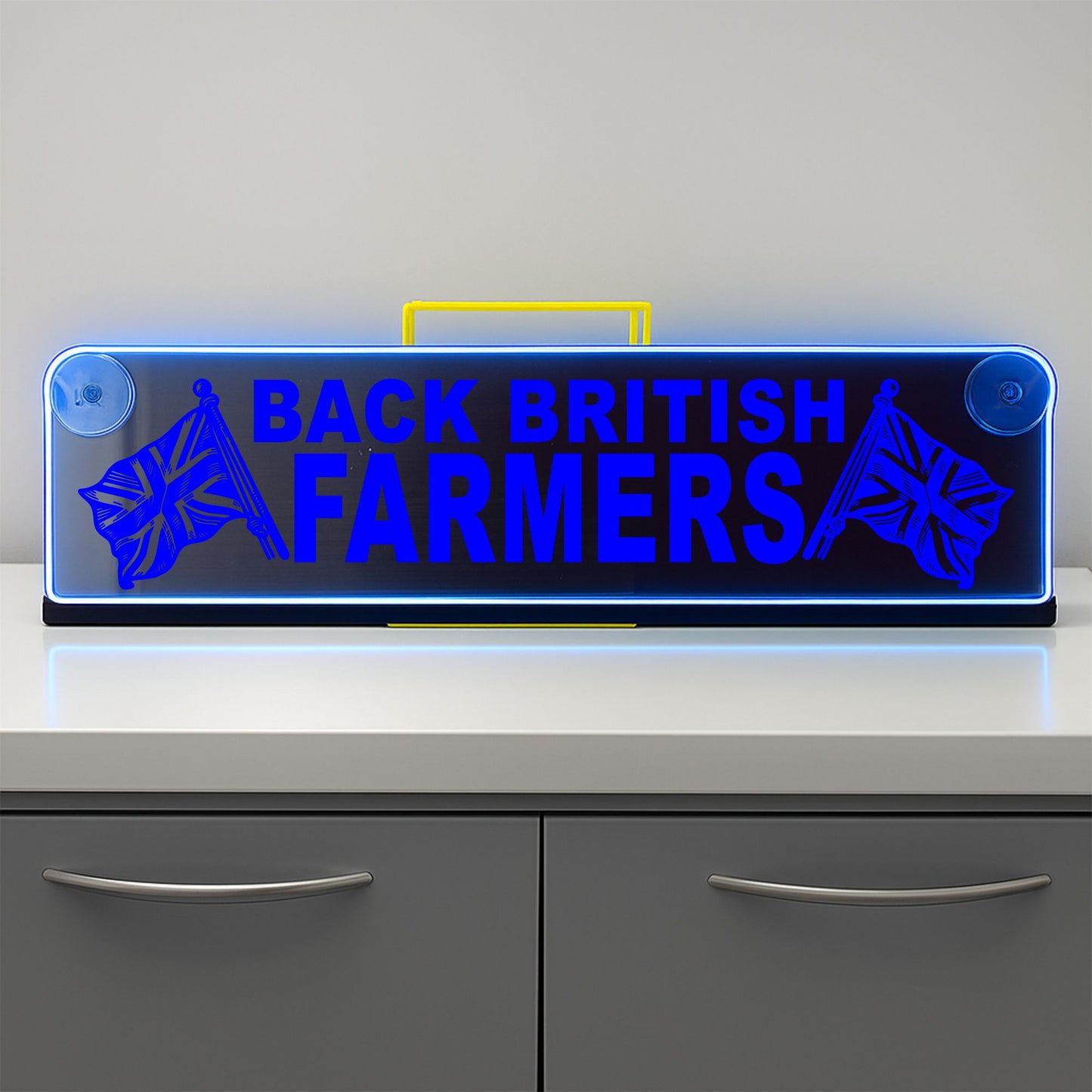 Back British Farmers Window LED Mirror Light – Customisable RGB Display