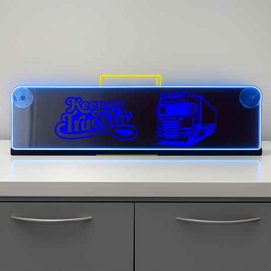 Scania truck keep on truckin Window LED Mirror Light – Customisable RGB Display