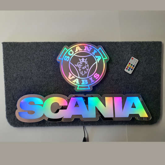 Scania 5v Led Bulkhead Mirrored Sign RGB With Remote