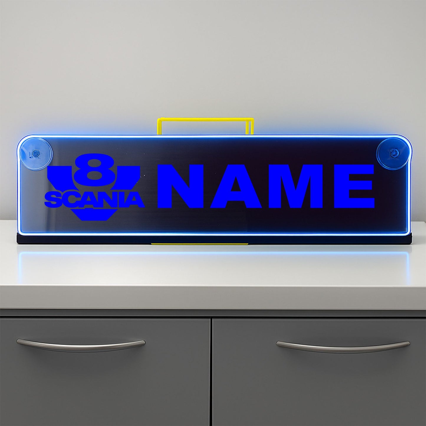 V8 any Text Window LED Mirror Light – Customisable RGB Display