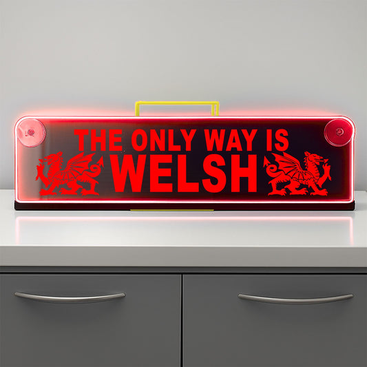 The Only Way Is Welsh Window LED Mirror Light – Customisable RGB Display