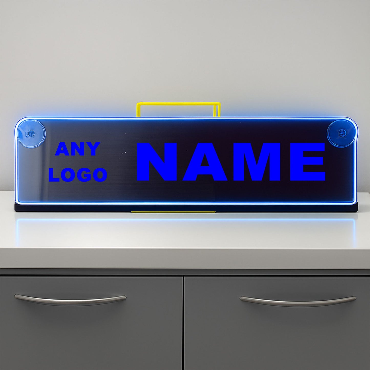 Any Logo Any Name Window LED Mirror Light – Customisable RGB Display