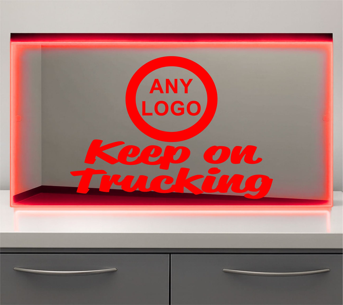 Any Logo Keep on trucking Bulkhead LED Mirror Light – Customisable RGB Display