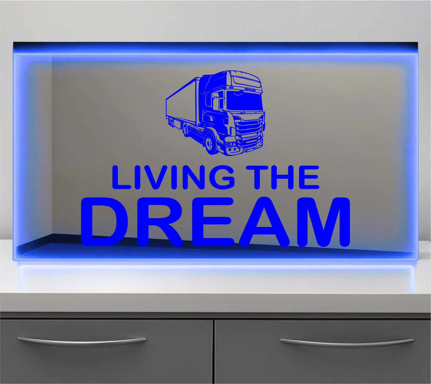 Truck Living the dream Bulkhead LED Mirror Light – Customisable RGB Display