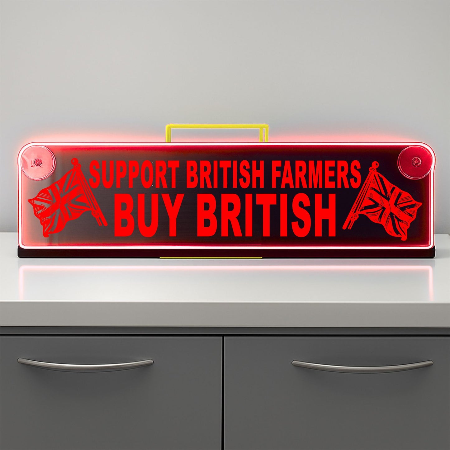 Support British Farmers Window LED Mirror Light – Customisable RGB Display