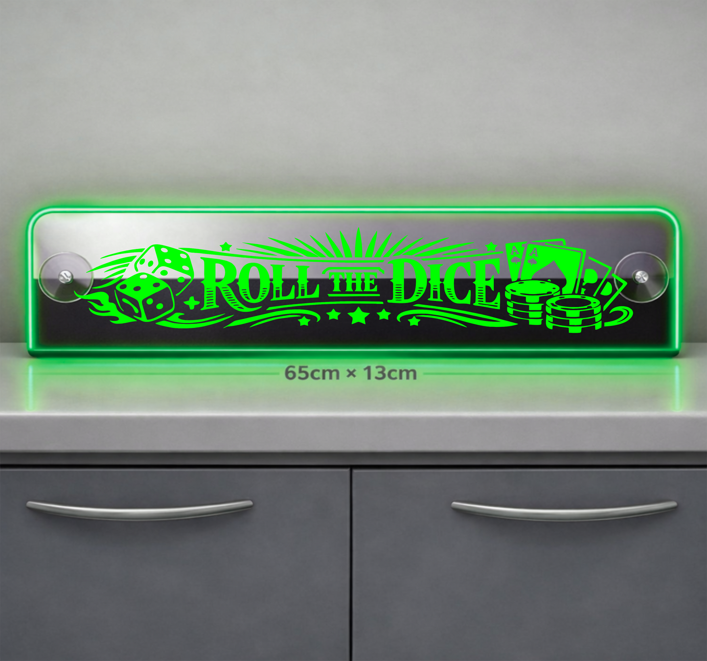 Extra Large Truck Window LED Mirror Light – Customisable RGB Display Roll The Dice