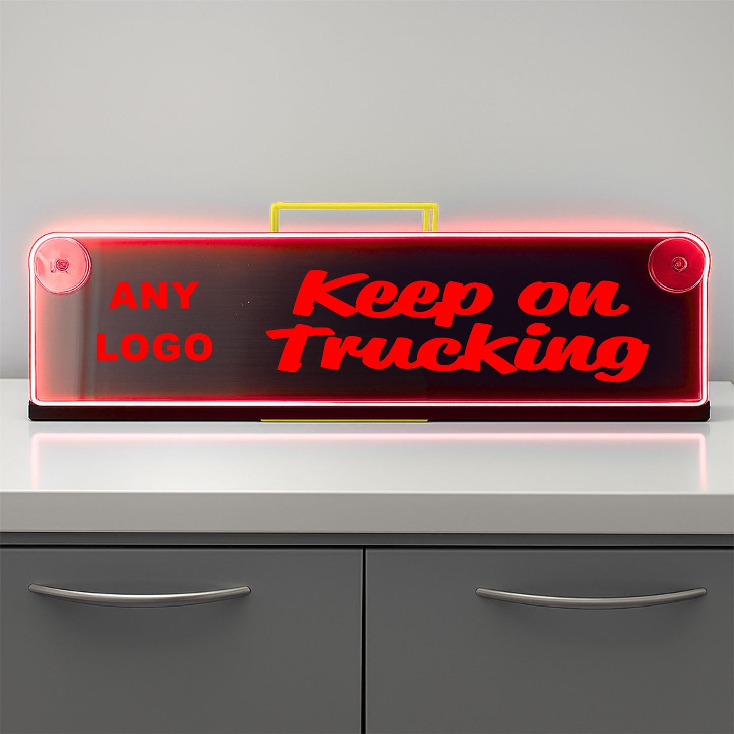 Any Logo Keep on trucking Window LED Mirror Light – Customisable RGB Display