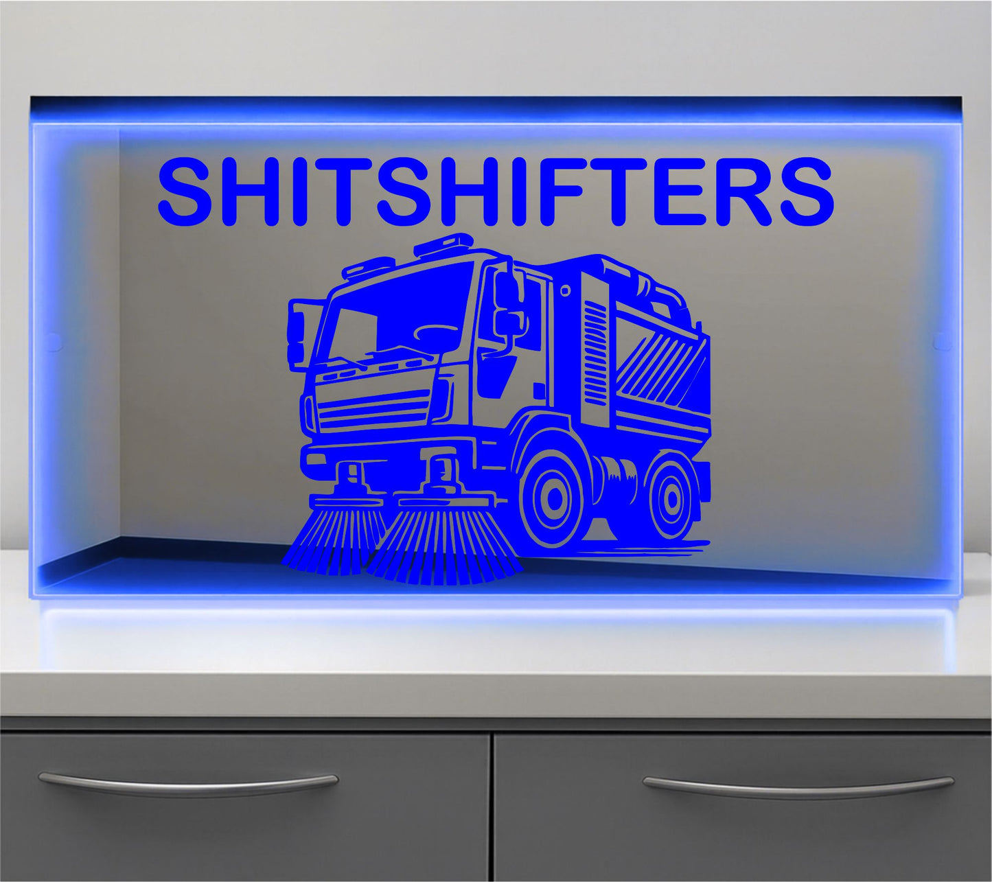 Sweeper any text Bulkhead LED Mirror Light – Customisable RGB Display