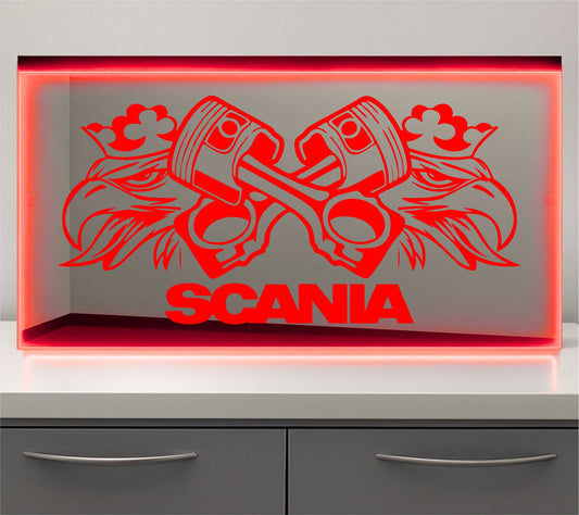 Scania pistons Bulkhead LED Mirror Light – Customisable RGB Display