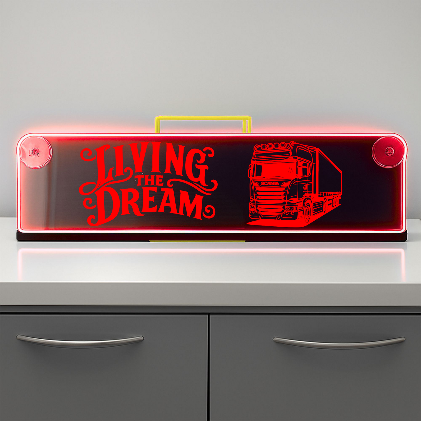 Scania truck living the dream Window LED Mirror Light – Customisable RGB Display