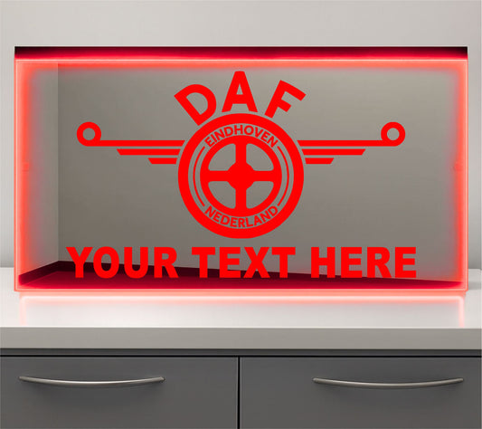 Any Text Daf Bulkhead LED Mirror Light – Customisable RGB Display