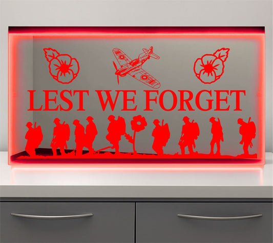 Lest we Forget with spitfire Bulkhead LED Mirror Light – Customisable RGB Display
