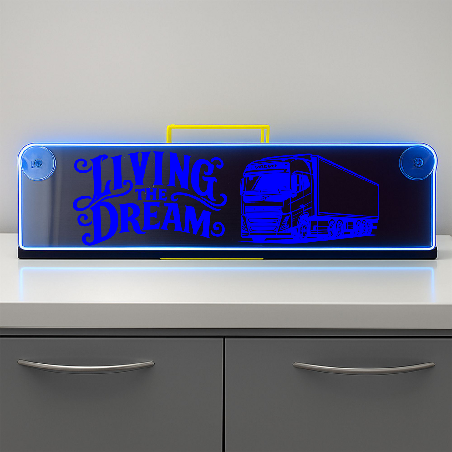 Volvo truck living the dream Window LED Mirror Light – Customisable RGB Display