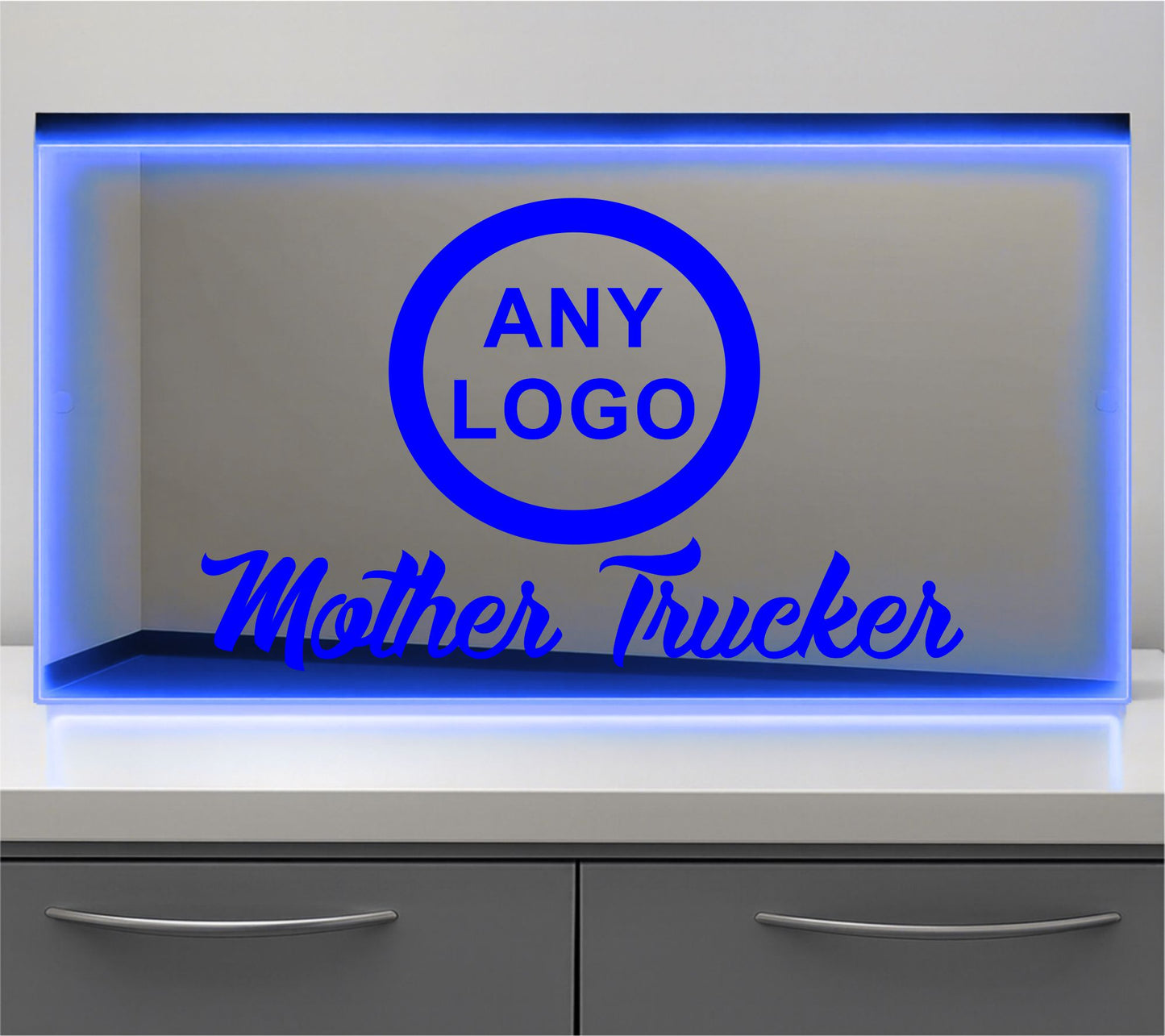 Any Logo Mother trucker Bulkhead LED Mirror Light – Customisable RGB Display
