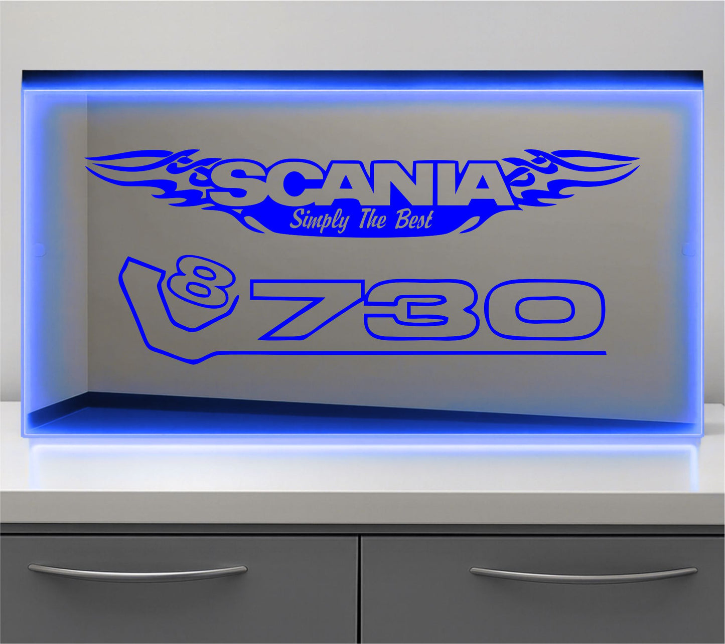 Scania V8 730  Bulkhead LED Mirror Light – Customisable RGB Display