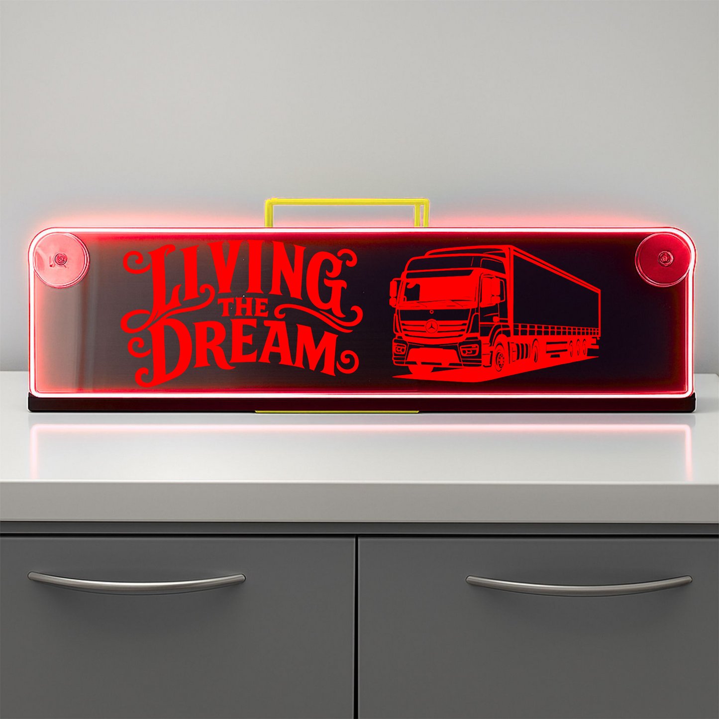 Mercedes truck Living the dream Window LED Mirror Light – Customisable RGB Display