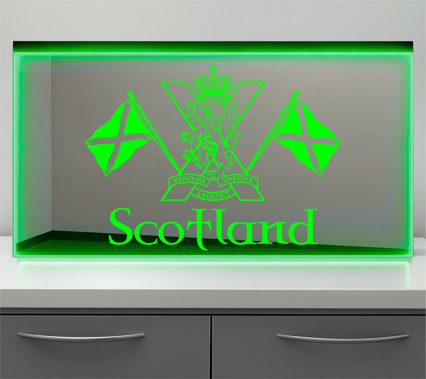 Scotland Bulkhead LED Mirror Light – Customisable RGB Display