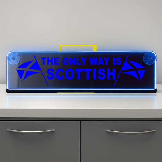 The Only Way Is Scottish Window LED Mirror Light – Customisable RGB Display