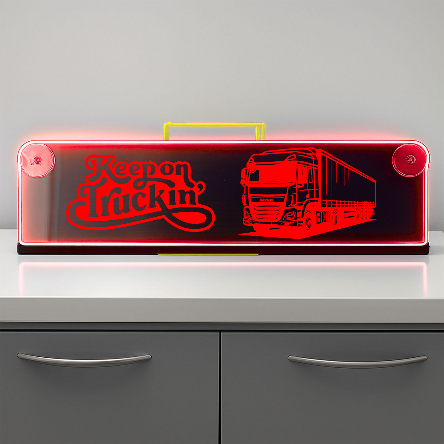 Daf truck keep on truckin Window LED Mirror Light – Customisable RGB Display