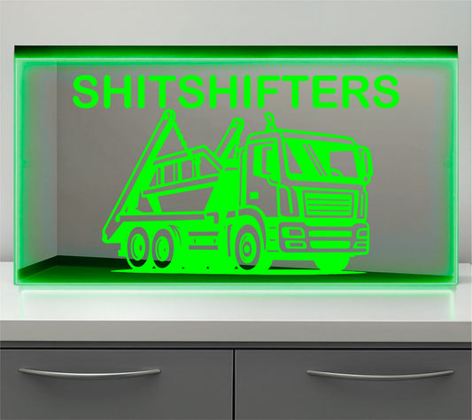 Skip Wagon any text Bulkhead LED Mirror Light – Customisable RGB Display