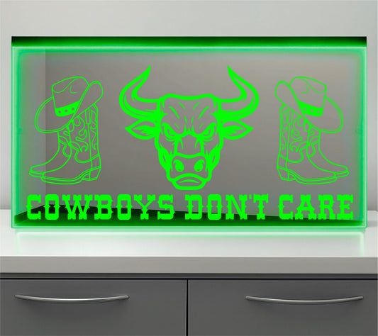 Cowboys Dont Care Bulkhead LED Mirror Light – Customisable RGB Display
