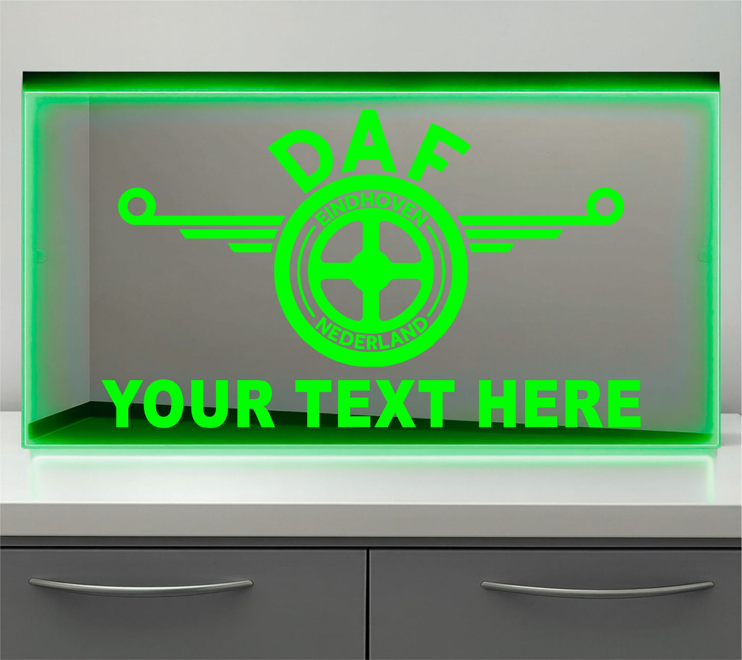 Any Text Daf Bulkhead LED Mirror Light – Customisable RGB Display