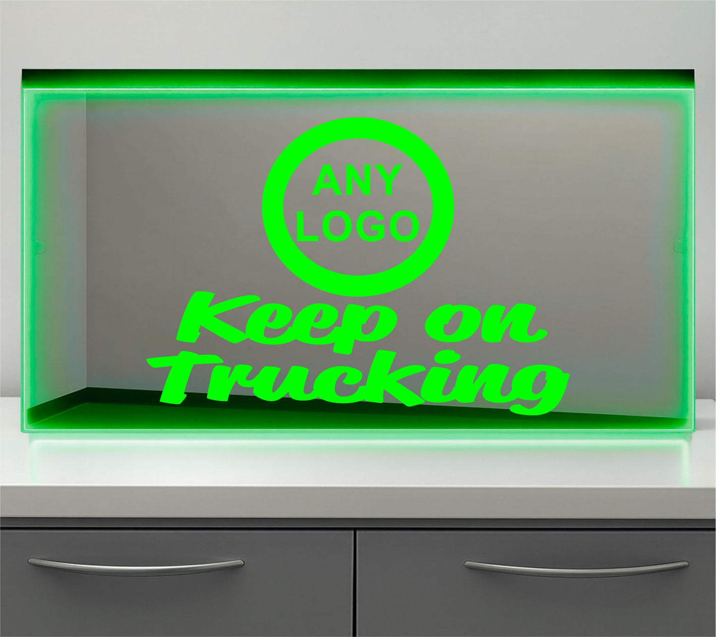 Any Logo Keep on trucking Bulkhead LED Mirror Light – Customisable RGB Display