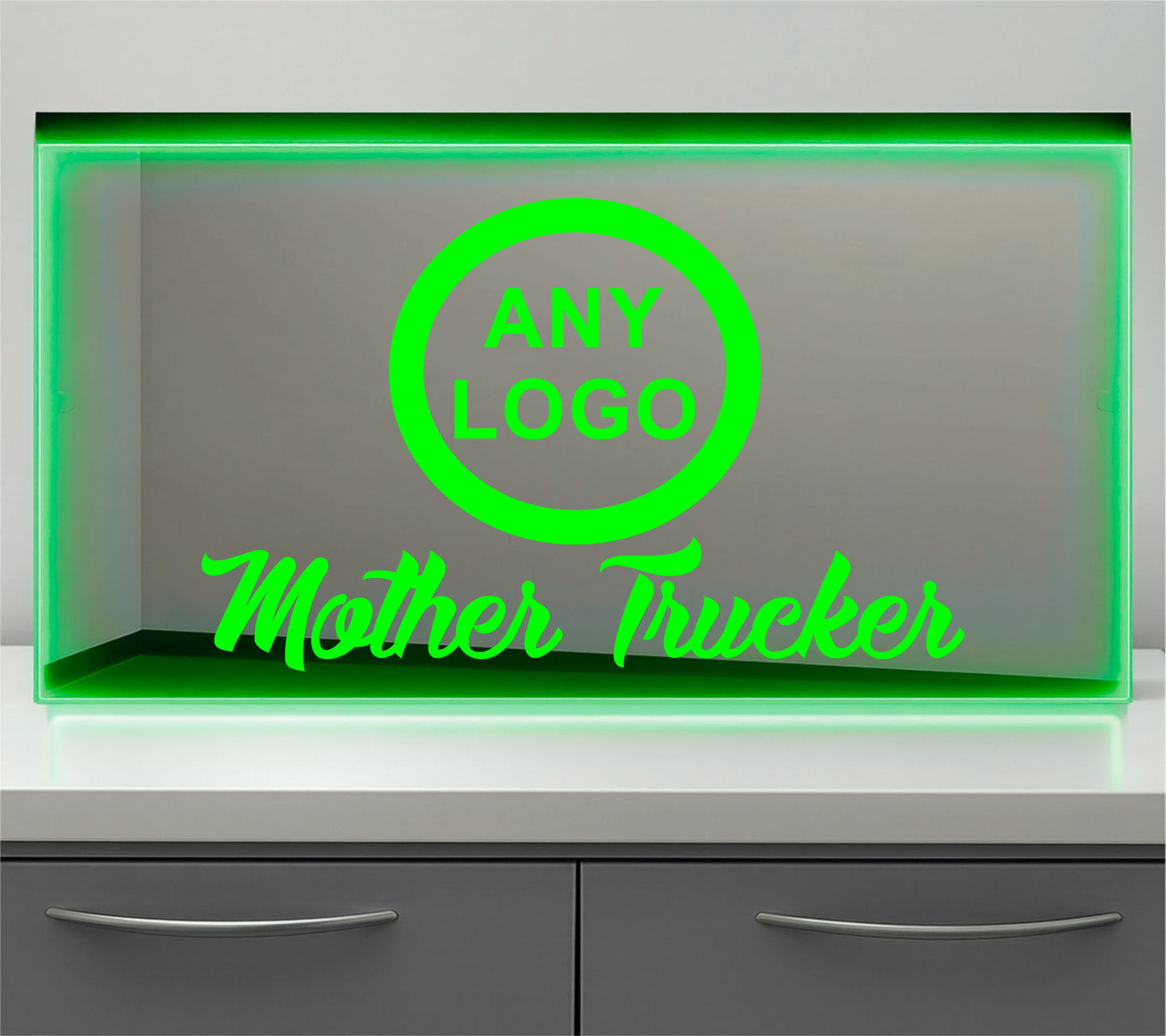 Any Logo Mother trucker Bulkhead LED Mirror Light – Customisable RGB Display
