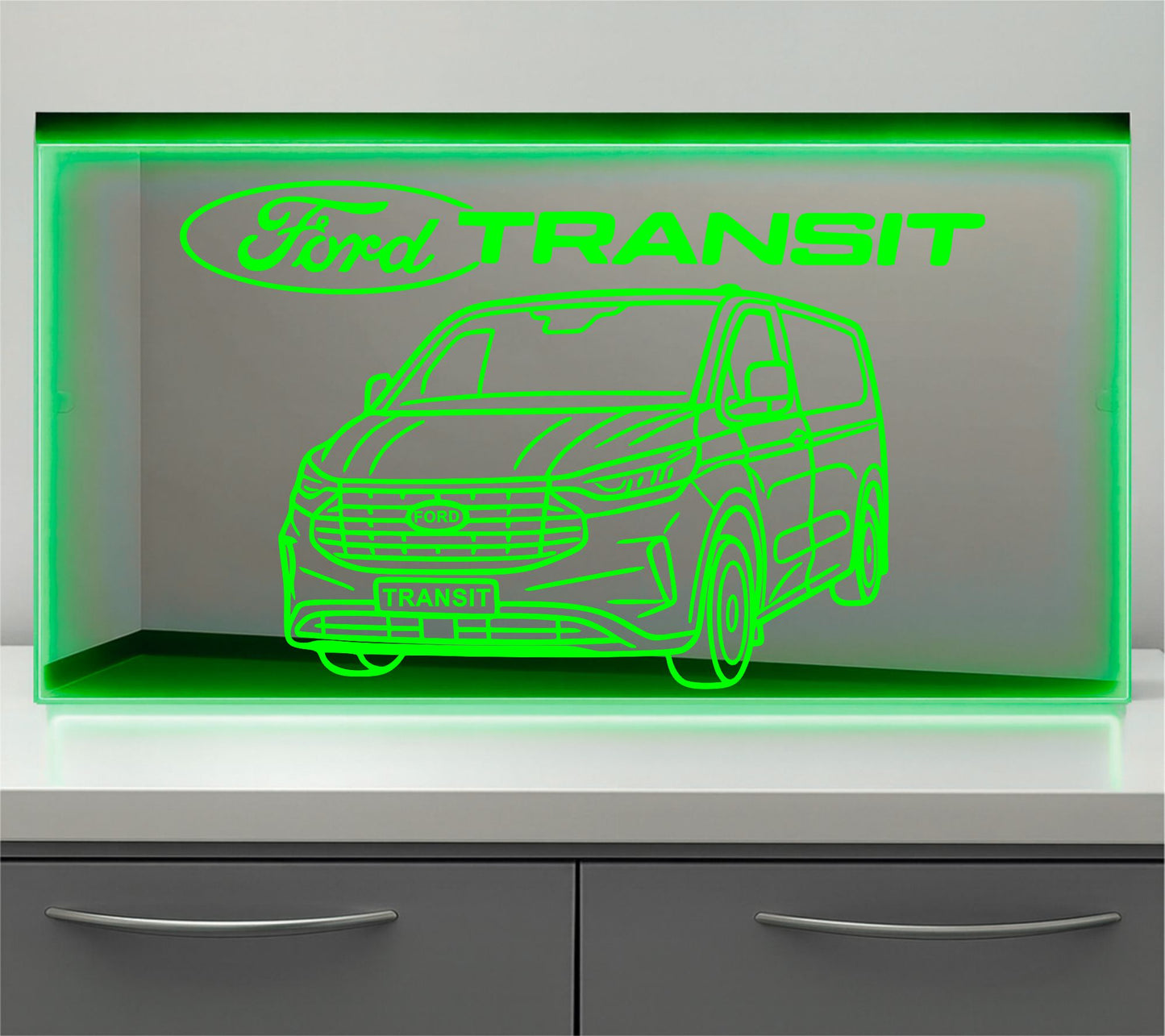Ford Transit Bulkhead LED Mirror Light – Customisable RGB Display