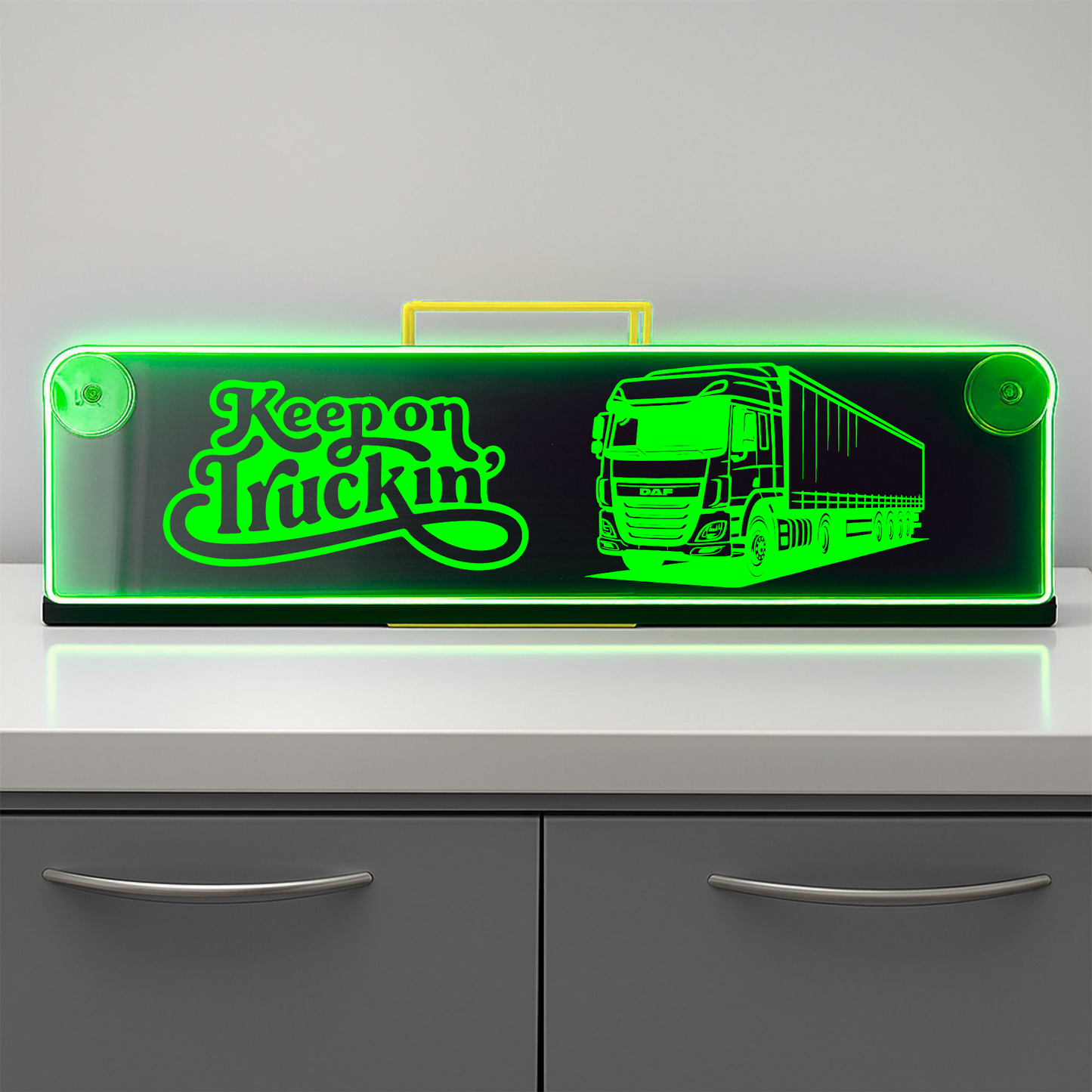 Daf truck keep on truckin Window LED Mirror Light – Customisable RGB Display