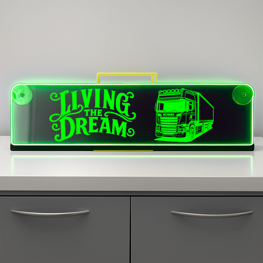 Scania truck living the dream Window LED Mirror Light – Customisable RGB Display
