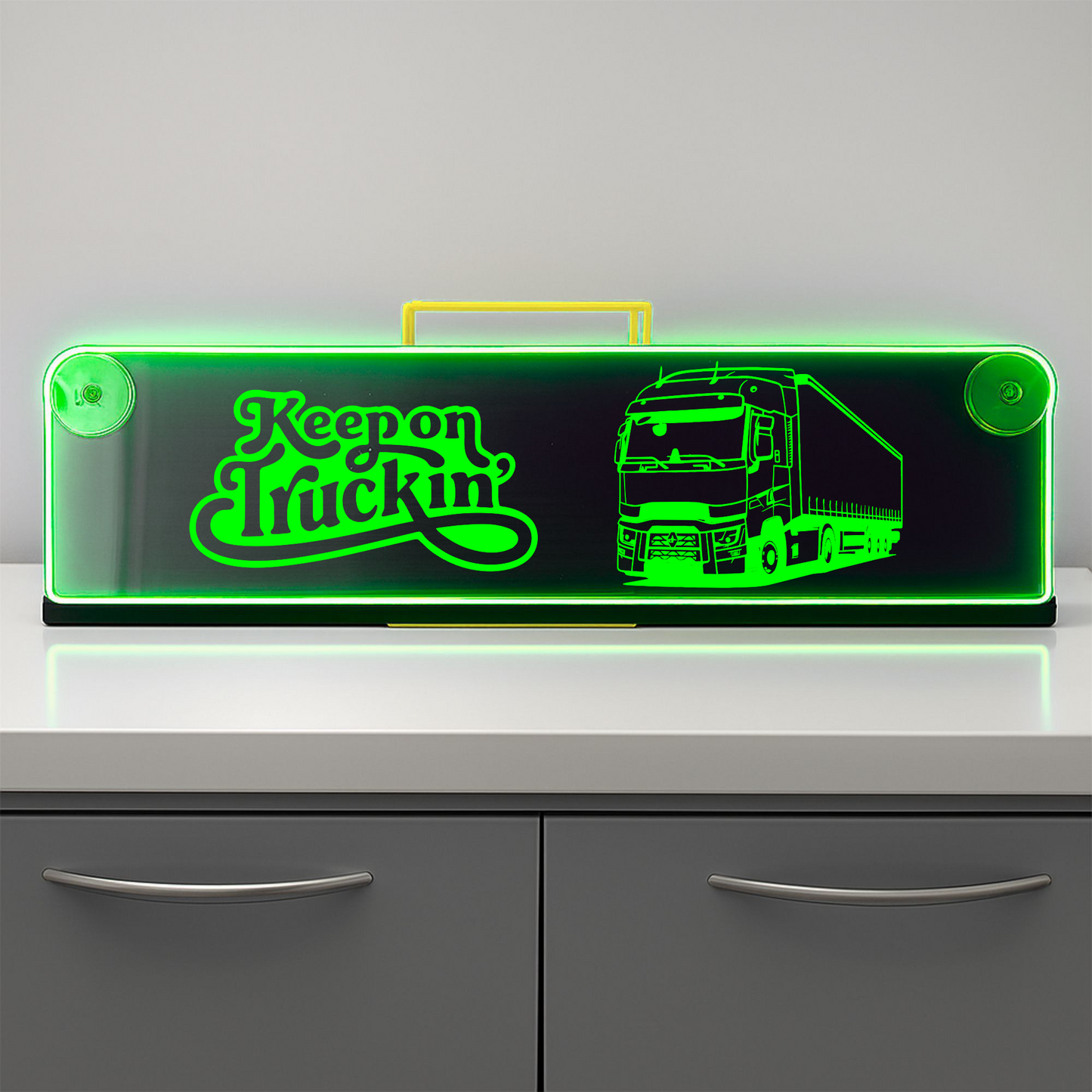 Renault truck keep on truckin Window LED Mirror Light – Customisable RGB Display