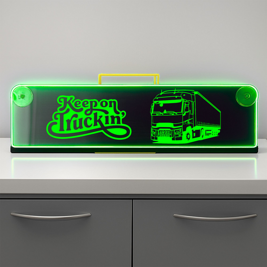 Renault truck keep on truckin Window LED Mirror Light – Customisable RGB Display
