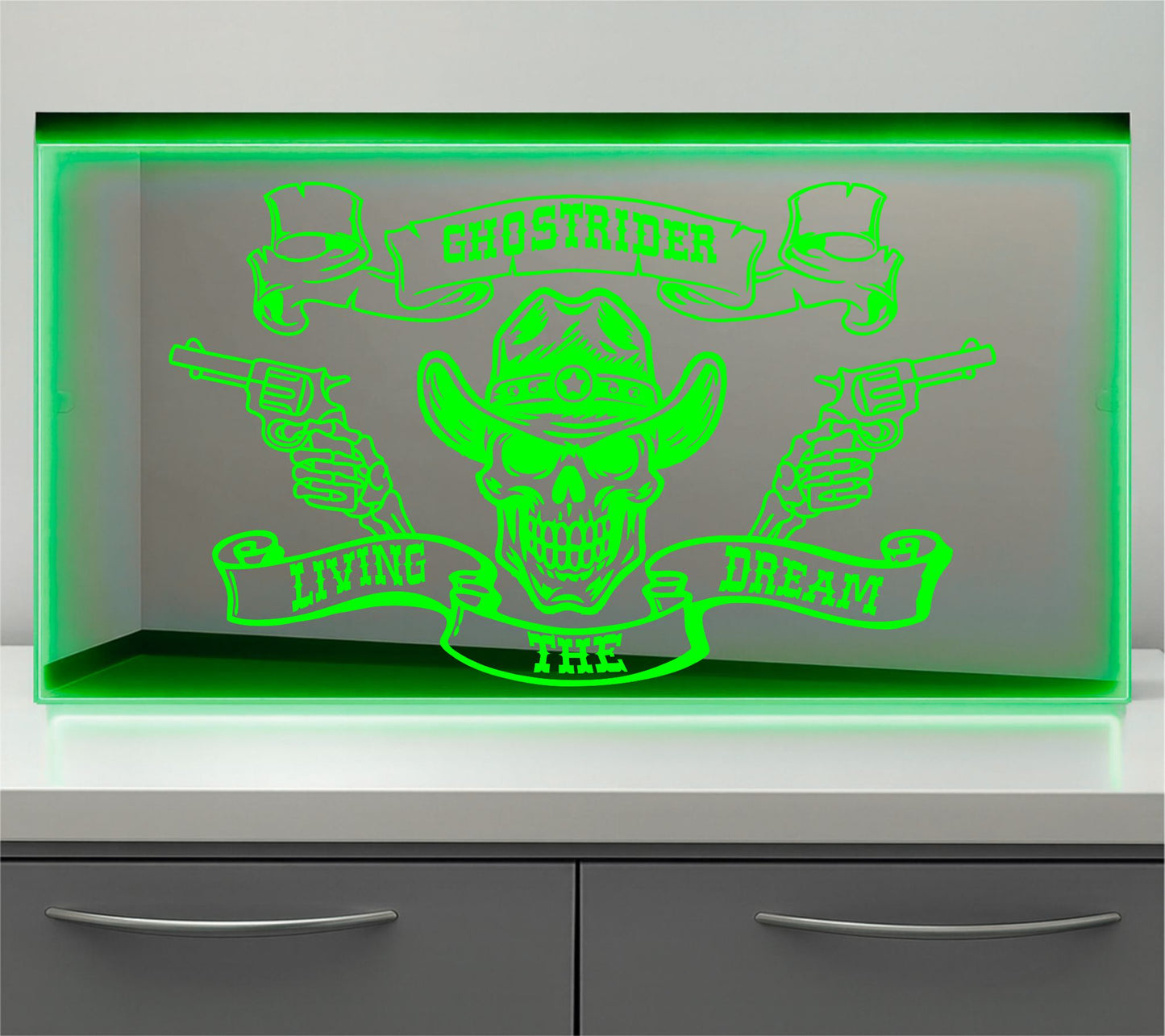 Ghostrider Bulkhead LED Mirror Light – Customisable RGB Display