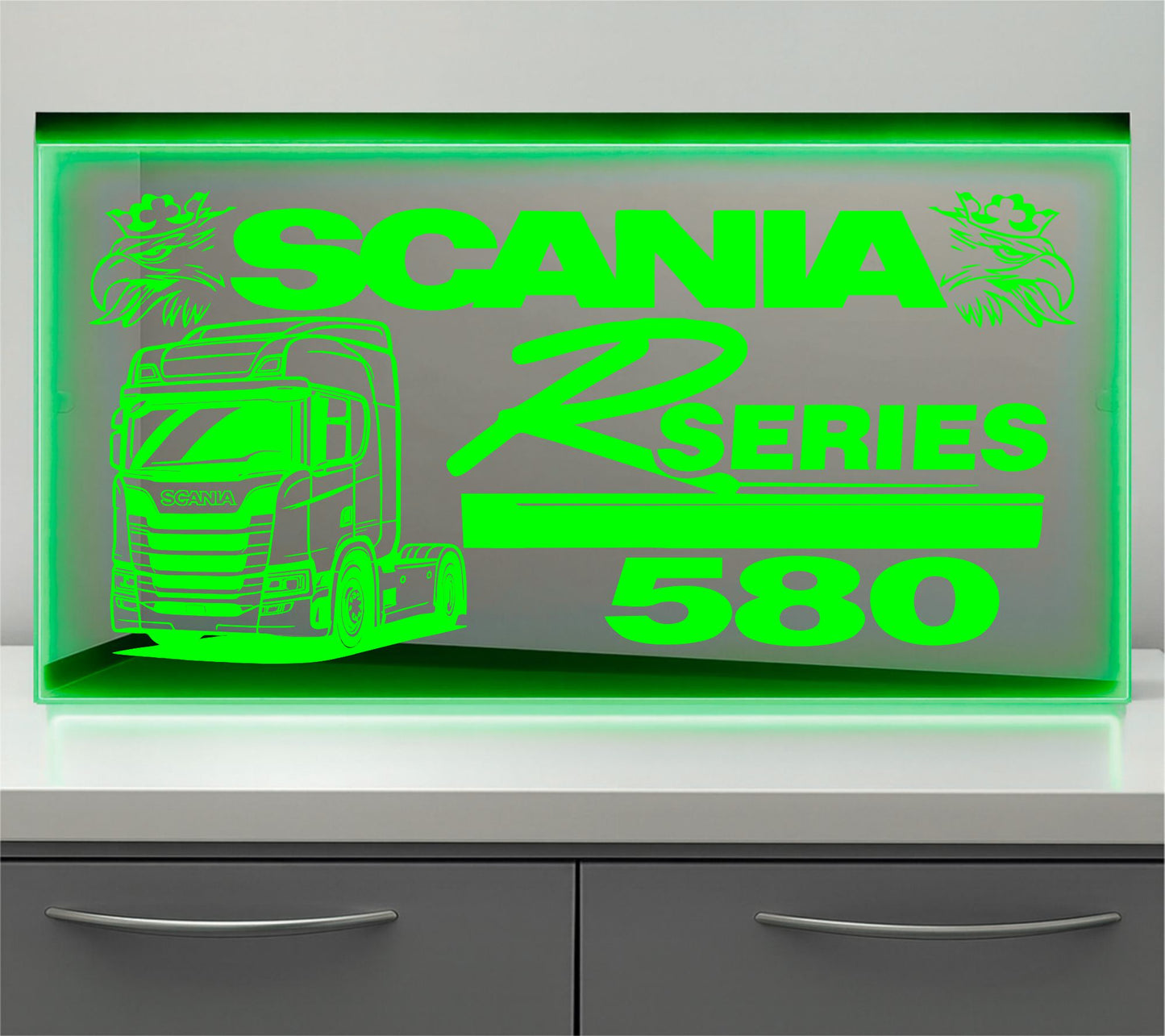 Scania R series with truck Bulkhead LED Mirror Light – Customisable RGB Display