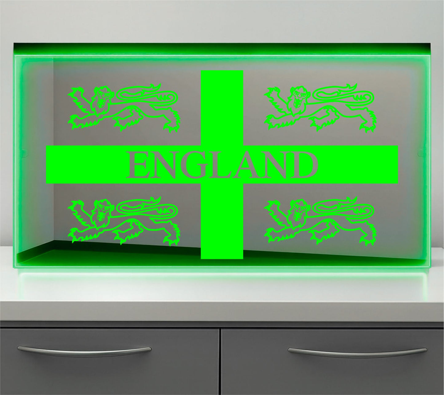 England with lions Bulkhead LED Mirror Light – Customisable RGB Display