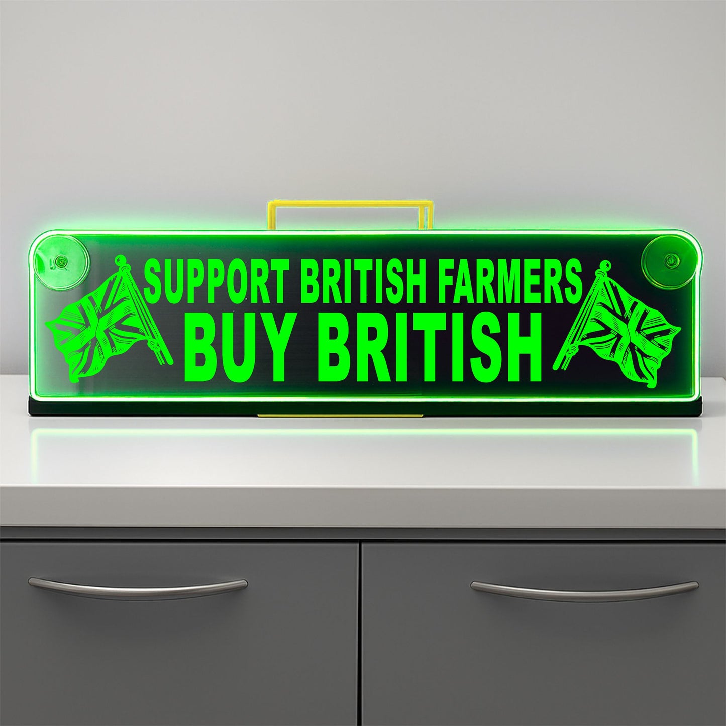 Support British Farmers Window LED Mirror Light – Customisable RGB Display