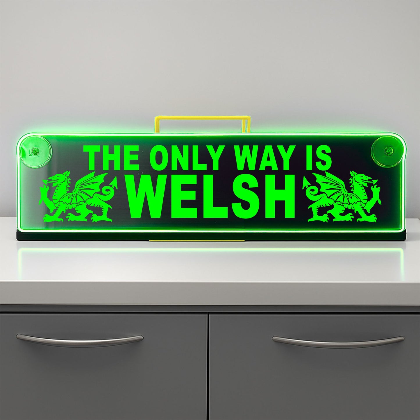 The Only Way Is Welsh Window LED Mirror Light – Customisable RGB Display