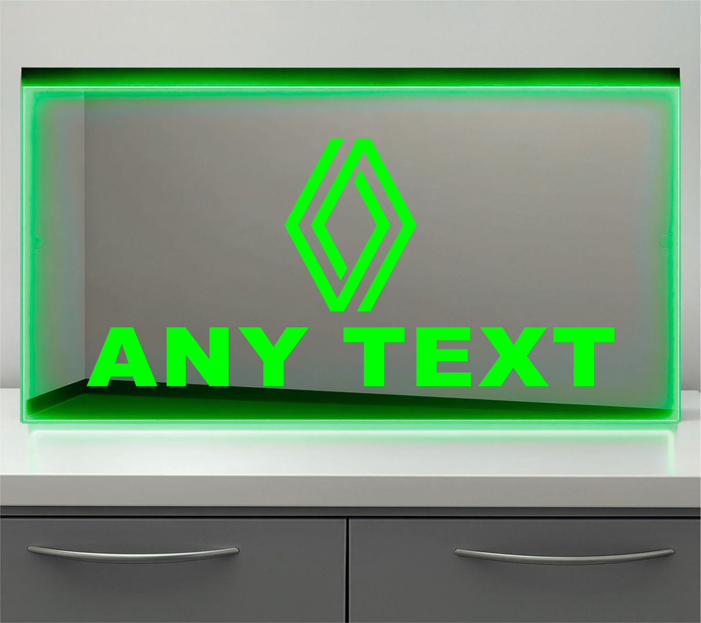 Any Text Renault Bulkhead LED Mirror Light – Customisable RGB Display