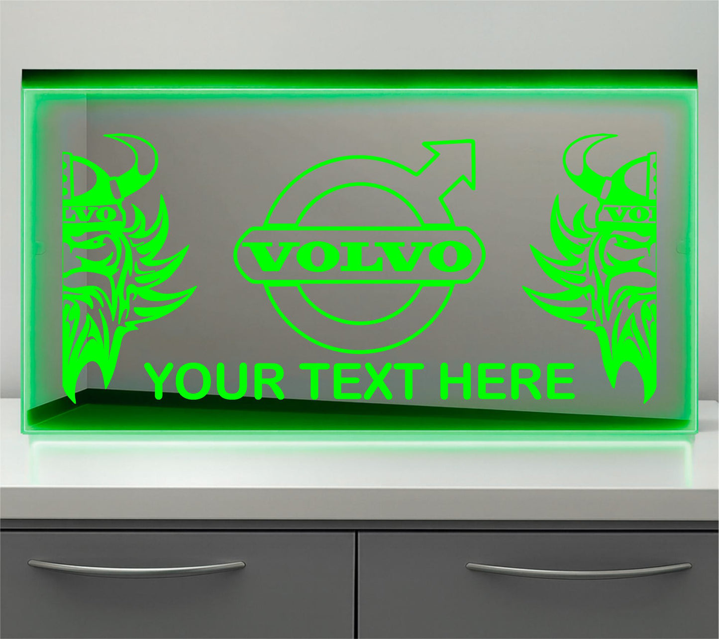 Volvo Viking any text Bulkhead LED Mirror Light – Customisable RGB Display