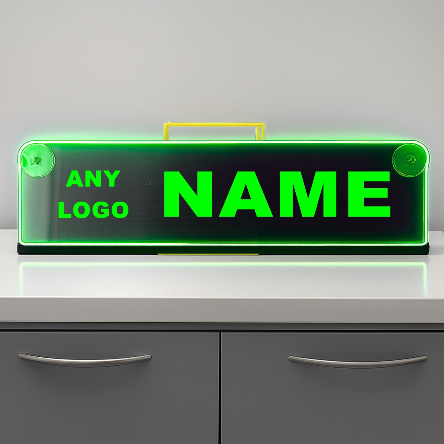 Any Logo Any Name Window LED Mirror Light – Customisable RGB Display