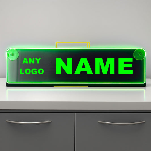 Any Logo Any Name Window LED Mirror Light – Customisable RGB Display