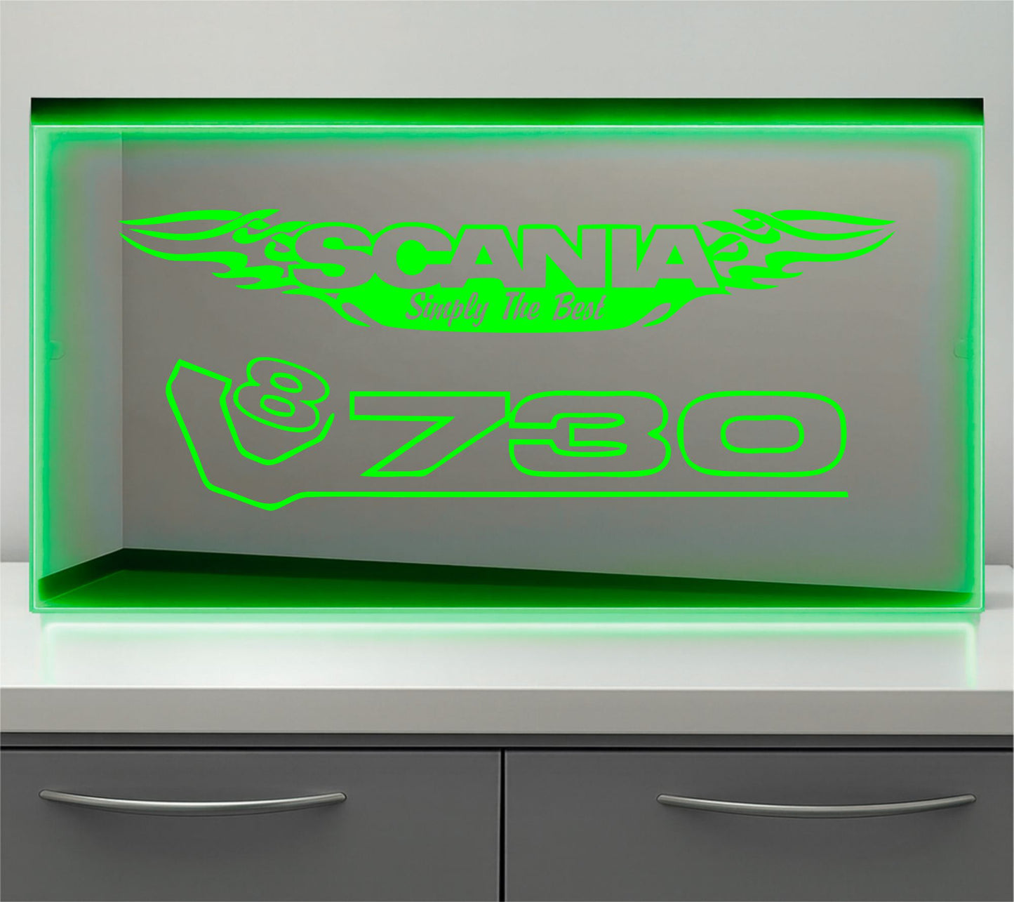 Scania V8 730  Bulkhead LED Mirror Light – Customisable RGB Display